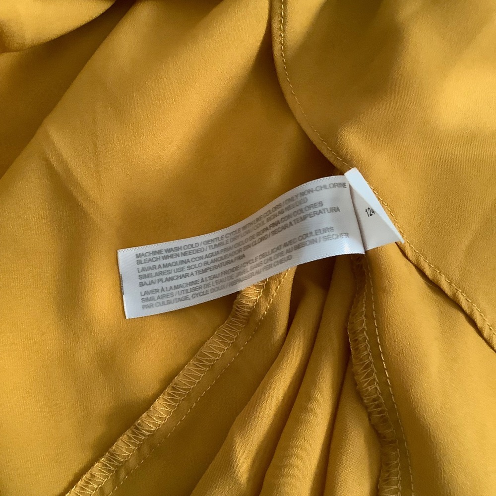 Eloquii Mustard Yellow Ruffle Lace Up High Low Maxi Dress Womens Size 14 Boho - Picture 13 of 16